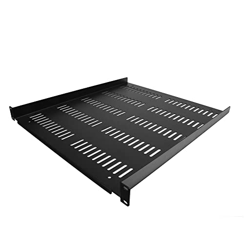 StarTech.com 1 HE 19" Fachboden für Netzwerk Schrank - Freitragende Perforierte Rack Ablage für Serverschrank/Rack - Frontmontage - 25 kg Tragkraft - 50 cm Tiefe - Belüftet (SHELF-1U-20-FIXED-V) von StarTech