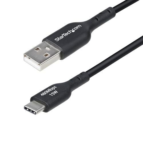 StarTech.com 1m USB-A auf USB-C Ladekabel, USB-A auf Typ-C Schnellladekabel, 3A, USB 2.0 Datenübertragung, Schwarz von StarTech.com