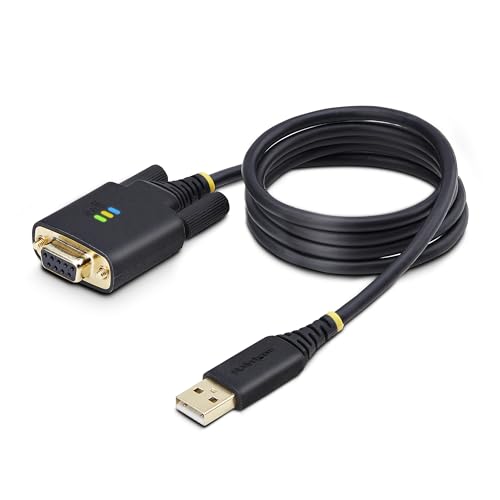 StarTech.com 1m USB Null Modem Kabel, COM Retention, FTDI, USB-A zu RS232 Nullmodemkabel, Wechselbare DB9 Schrauben/Muttern von StarTech.com