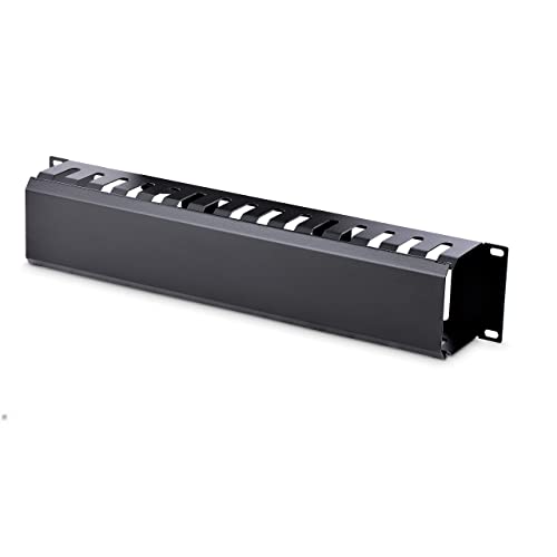 StarTech.com Horizontaler 2HE Rack Finger Kabelkanal mit Abdeckung - 19" Netzwerk/serverschrank Finger Kabelführung Panel - geschlitzter Kabelkanal mit Fingerabdeckung (CMDUCT2U) von StarTech