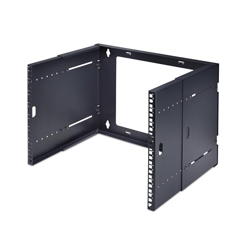 StarTech.com 2-Pfosten 8HE Wandrack, Tiefenverstellbare Rack Halterung (245-397mm), 19 Zoll Serverrack/Schrank, Max. 40kg von StarTech
