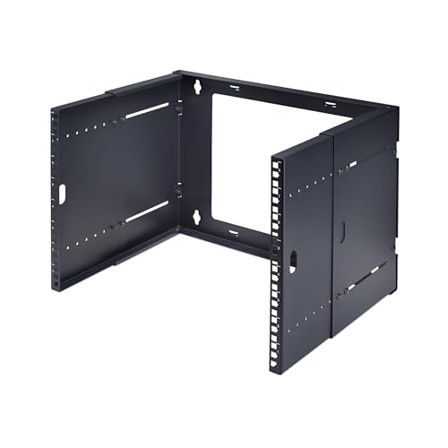 StarTech.com 2-Pfosten 8HE Wandrack, Tiefenverstellbare Rack Halterung (245-397mm), 19 Zoll Serverrack/Schrank, Max. 40kg von StarTech