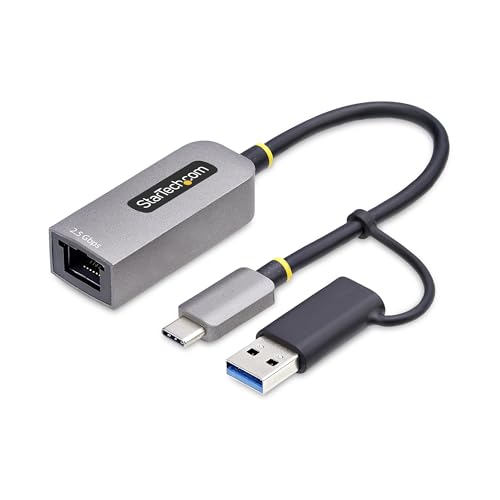 StarTech.com 2.5GbE USB C Ethernet Adapter mit USB-A Adapter, USB-C LAN-RJ45 Netzwerkadapter, USB 3.0 Typ-C 2.5Gb Netzwerk StarTech.com 2.5GbE USB C Ethernet Adapter mit USB-A Adapter, USB-C LAN-RJ45 Netzwerkadapter, USB 3.0 Typ-C 2.5Gb Netzwerk von StarTech.com