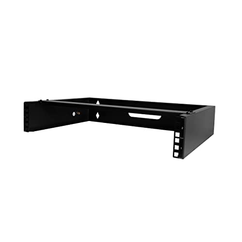StarTech.com 2HE Wandmontage Netzwerkschrank klein - 19 Zoll Patchhalter/Rackschrank - Industriegehäuse/Industrieschrank für wandmontage - Serverschrank 35kg Tragkraft, Schwarz (RACK-2U-14-BRACKET) von StarTech