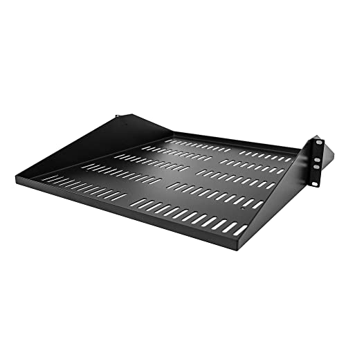 StarTech.com 2U 19 Zoll Fachboden für Rack - Perforierte, freitragende rack ablage mit zentrierter befestigung - Belüftete rack ablage - Belastbarkeit 91kg - 50cm tief (SHELF-2U-20-CENTER-V) von StarTech.com