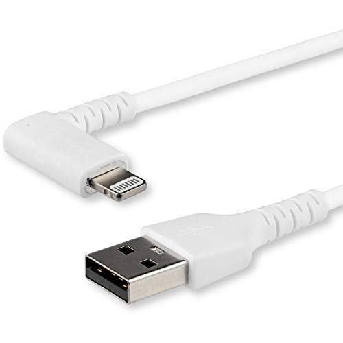 StarTech.com 2m USB-A auf Lightning-Kabel - 90° rechtwinkliges USB Typ-A auf Ladekabel - Synchronisationskabel - Apple MFi-zertifiziert iPad/iPhone 12 - Weiß (RUSBLTMM2MWR) von StarTech.com