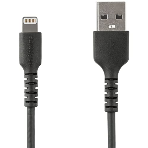 StarTech.com 2m USB-A auf Lightning-Kabel - Hochbelastbare, robuste Aramidfaser - Lade-/Synchronisationskabel - Apple MFi-zertifiziert iPad/iPhone 12 - Schwarz (RUSBLTMM2MB) von StarTech