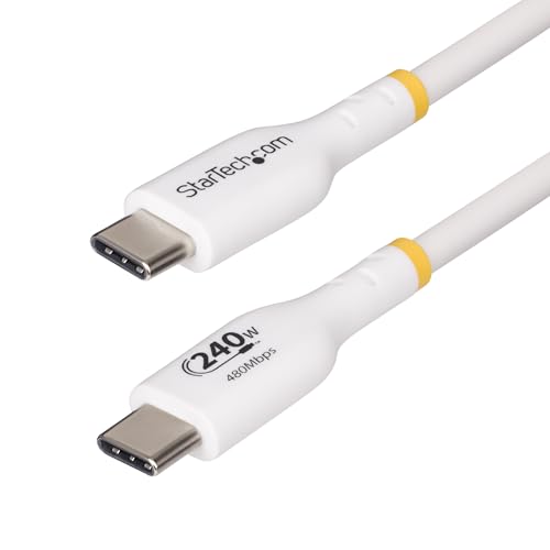 StarTech.com 2m Weißes USB-C Ladekabel, USB-IF zertifiziert, USB C Schnellladekabel, 240W PD EPR, USB C 2.0 Laptop-Ladekabel von StarTech