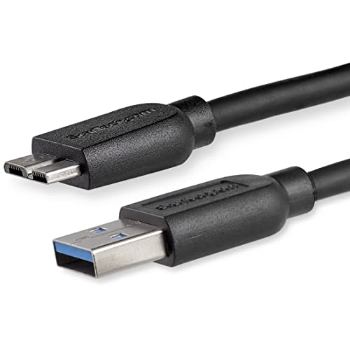 StarTech.com 2m schlankes SuperSpeed USB 3.0 A auf Micro B Kabel - St/St - USB 3.0 Anschlusskabel - Schwarz StarTech.com 2m schlankes SuperSpeed USB 3.0 A auf Micro B Kabel - St/St - USB 3.0 Anschlusskabel - Schwarz von StarTech