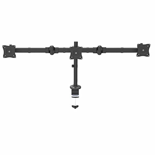 StarTech.com 3 Monitor Schreibtischhalterung - Ergonomischer VESA Monitorarm für 3 Monitore bis zu 27" - Gelenkig, höhenverstellbar - Neig/Schwenk/Drehfunktion - Schreibtischklemme/Tülle (ARMTRIO) von StarTech