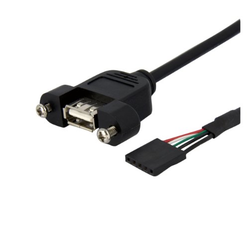 StarTech.com 30cm USB 2.0 Blendenmontage Kabel, USA A auf 5 pin Mainboard Pfostenstecker Buchse, Bu/Bu von STARTECH.COM