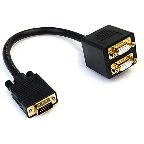 StarTech.com 30cm VGA auf 2x VGA Splitter-Kabel - St/Bu - VGA HD15 Y-Verteiler Stecker/Buchse - Vergoldet von StarTech.com