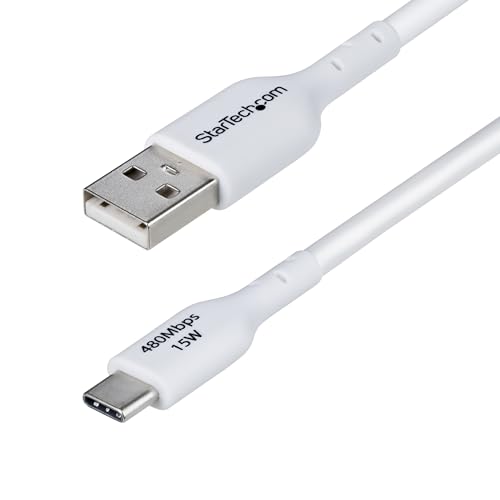 StarTech.com 3m USB-A auf USB-C Ladekabel, USB-A auf Typ-C Ladekabel, 3A Schnellladekabel, USB 2.0 Datenübertragung, Weiß von StarTech.com