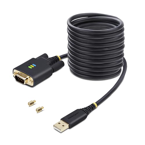 StarTech.com 3m USB-Seriell Adapter, COM-Retention, FTDI, USB-A zu DB9 Kabel, RS232, Wechselbare Schrauben/Muttern von StarTech