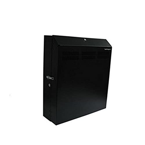 StarTech.com 4 HE 19 Zoll Wandschrank Server Rack abschließbar inklusive 2 Lüfter, max. 68Kg, Rack Wandgehäuse Schwarz von StarTech.com