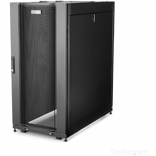 StarTech.com 4-Pfosten 25HE Serverrack/Schrank, 19" Daten-Rack/Schrank für IT-/Netzwerkgeräte, verstellbare Montageschienen von StarTech.com