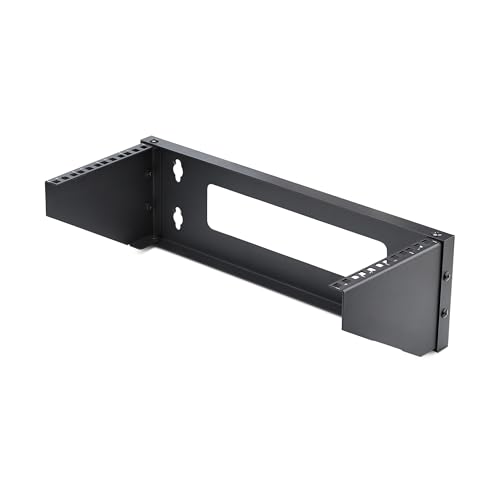 StarTech.com 4HE Vertikale Wandhalterung für 19 Zoll Rack-Geräte, Tragkraft 55kg, Serverrack/Schrank für Patch-Panele/IT/AV von StarTech.com