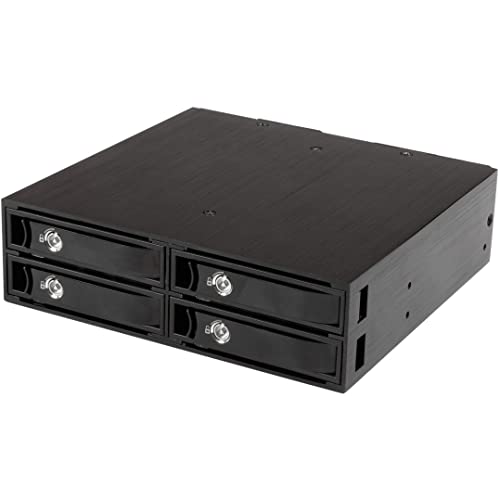 StarTech.com 4x Festplatten Wechselrahmen für 2,5 Zoll SATA / SAS Laufwerke - Mobile Rack Backplane für SATA II und III von StarTech