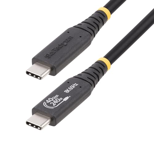 StarTech.com 50cm USB4 Kabel, USB-IF Zertifiziertes USB-C Kabel, 40Gbps, 240W PD 3.1 EPR, 8K120Hz, USBC Monitor/Ladekabel von StarTech