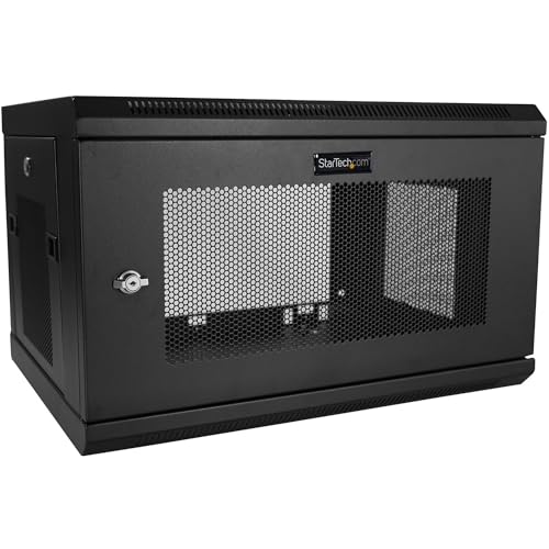 StarTech.com 2-Pfosten 6HE Wand Netzwerkschrank mit 1HE Fachboden, 19" Wand Server Rack für IT / Daten Computer Ausrüstung von StarTech.com