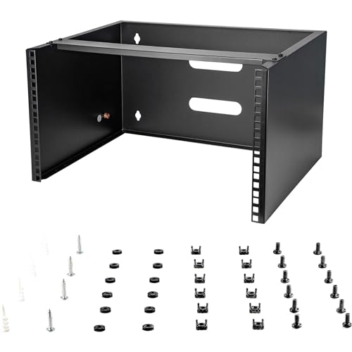 StarTech.com 6HE Netzwerkschrank 19 Zoll 6HE für Wandmontage - 14 Zoll tief - Kleiner Serverschrank/Wand Half Rack - 19" Wandhalterung für Server/IT Geräte - 20kg Belastbarkeit, Schwarz (WALLMOUNT6) von StarTech