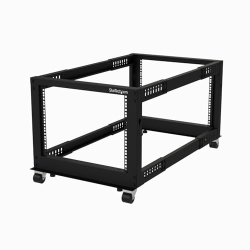 StarTech.com 8HE 19 Zoll Offener Rahmen Server Rack, kompakt, 4 Pfosten mit Einstellbarer Tiefe (56-101 cm), Standalone-Netzwerk-Rack, Server-Rack, Dell PowerEdge HP ProLiant ThinkServer von StarTech.com