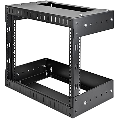 StarTech.com 8U Open Frame Equipment Rack 8U 19" Wall Mount Network, RK812WALLOA (8U 19 Wall Mount Network Rack - Adjustable Depth 12-20 2 Post Open Frame Server Room Rack for AV/Data/) von StarTech.com