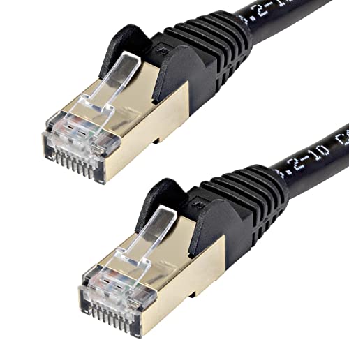 StarTech.com CAT6a Ethernet-Kabel, 1,8 m, 10 Gigabit, geschirmt, snagless, RJ45, 100 W, PoE-Patchkabel, 10 GbE STP-Netzwerkkabel mit Zugentlastung, schwarzer Fluke getestet, Verkabelung ist von StarTech.com