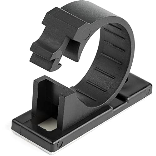StarTech.com Selbstklebende Kabel-Management-Clips, schwarz, Netzwerk-/Ethernet-/Büro-Schreibtisch-/Computer-Kabel-Organizer, klebrige Kabel-/Drahthalter, Nylon, Selbstklebende Klemme, UL/94V-2, von StarTech