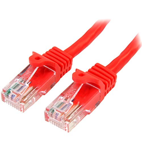 StarTech.com Cat5e Ethernet Netzwerkkabel Snagless (mit RJ45, 5m Cat 5e UTP Kabel) rot von StarTech