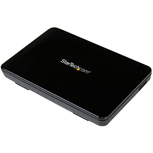 StarTech.com 2,5" USB 3.0 Externes SATA III SSD Festplattengehäuse mit UASP Unterstützung - Tragbare/Mobile Externes USB HDD Gehäuse mit Werkzeuglose Installation - Schwarz (S2510BPU33) von StarTech.Com