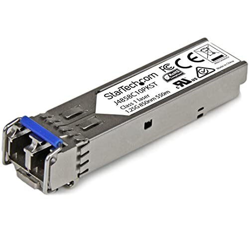 StarTech.com Gigabit LWL SFP Transceiver Modul, HP J4858C kompatibel, MM LC mit DDM, 550m, 1000Base-SX, 10er Pack von StarTech