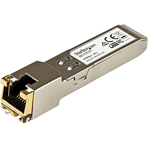 StarTech.com Gigabit RJ45 Kupfer SFP Transceiver Modul - HP J8177C kompatibel - 1000Base-T - Mini-GBIC SFP StarTech.com Gigabit RJ45 Kupfer SFP Transceiver Modul - HP J8177C kompatibel - 1000Base-T - Mini-GBIC SFP von StarTech.com