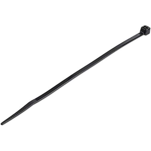 StarTech.com Kabelbinder - 152x3 mm, selbstsichernde Nylon-Kabelbinder mit gebogener Spitze, 18 kg Zugfestigkeit, 94V-2/UL, schwarz, 100 Stück (CBMZT6B) von StarTech