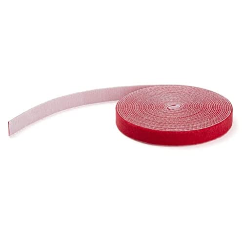 StarTech.com 15,2 m Klettbandrolle - Wiederverwendbare Zuschneidbare Klettkabelbinder - Industrielle Klettverschluss Rolle / Klettband Rolle - Klettbänder für Kabelmanagement - Rot (HKLP50RD) von StarTech