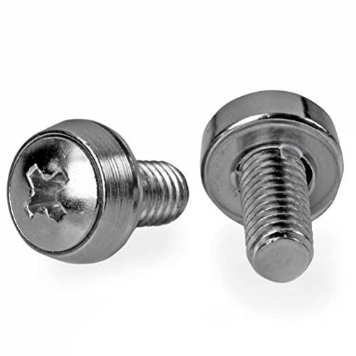 StarTech.com M6 x 12mm, Montageschrauben, 100er Pack, M6 Schrauben für Server Rack und Serverschrank von StarTech