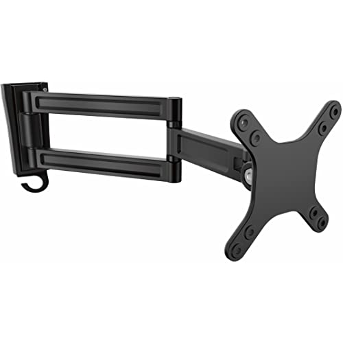 StarTech.com Monitorarm für Wandmontage - Dual Swivel - Unterstützt 13 bis 34 Zoll Monitore - VESA-Monitor / TV-Wandhalterung - Wandhalterung-Schwenk-Monitorarm - Schwarz (ARMWALLDS) von StarTech