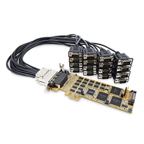 StarTech.com PCI Express Serielle Karte - 16 DB9 RS232 Ports - Niedrig + Vollprofil - Serieller Adapter mit mehreren Ports - PCIe Serielle Karte (PEX16S550LP) von StarTech