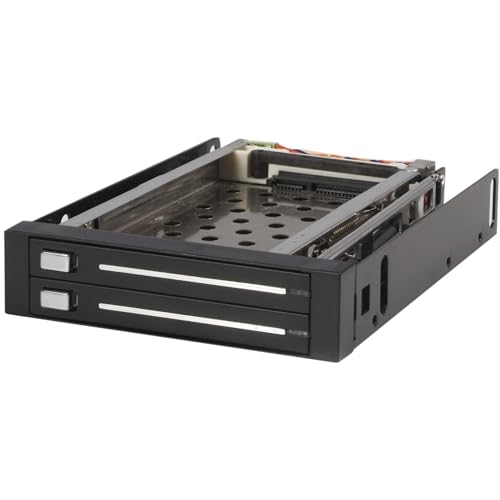 StarTech.com SATA Wechselrahmen 3,5 Zoll trägerlos - Mobiles Festplatten Speicher Rack für 2x 6,4cm (2,5") Hot Swap HDD in Schwarz von StarTech