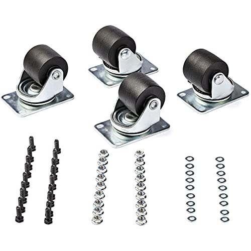 StarTech.com Schwerlastrollen für Serverreschränke - 4 Stück Universal M6 Rollen - Ersatz-Lenkrollen (45x75mm Muster) für Netzwerkschränke - Stahl/Kunststoff (RKCASTER2) von StarTech