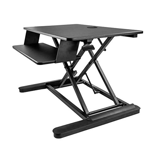 StarTech.com Sit Stand Desk Converter with Keyboard Tray - Large 35” x 21" Surface - Height Adjustable Ergonomic Desktop/Tabletop Standing Workstation - Holds 2 Monitors - Pre-Assembled (ARMSTSLG) von StarTech.com