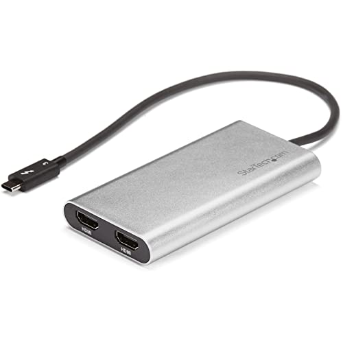 StarTech.com Thunderbolt 3 auf zwei HDMI Adapter - 4K 60hz - Mac und Windows kompatibel - USB C HDMI Adapter - Thunderbolt 3 zu HDMI (TB32HD24K60), 4.5 x 0.2 x 2.4 inches von StarTech.com
