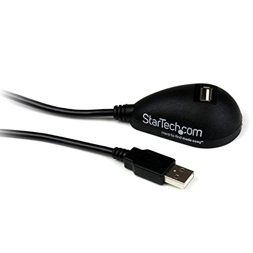 StarTech.com USB 2.0 Verlängerung 1,5m mit Dockingstation, USB-A Verlängerungskabel Stecker auf Buchse mit Standfuss inSchwarz von STARTECH.COM