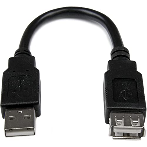 StarTech.com USB 2.0 Verlängerung 15cm - USB-A Verlängerungskabel Stecker auf Buchse - Schwarz von StarTech