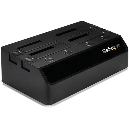 StarTech.com USB 3.0 4 Bay 2,5 Zoll / 3,5 Zoll SATA III Festplatten Dockingstation mit UASP und zwei Lüftern, 6,4 / 8,9 cm HDD / SSD Dock von StarTech.com