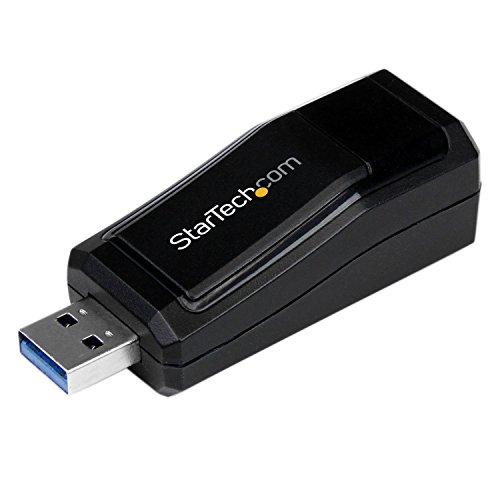 StarTech.com USB 3.0 auf Gigabit Ethernet Lan Adapter - 10/100/1000 NIC Netzwerkadapter - USB SuperSpeed auf RJ45 Stecker/Buchse - Schwarz von StarTech