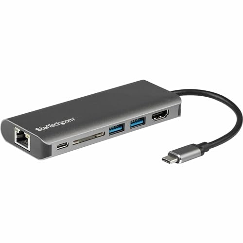 StarTech.com USB-C Multiport Adapter - 2x USB 3.0 / HDMI / SD / Gigabit Ethernet - mit Stromversorgung (60W PD Pass-Through) – USB Type C Dock - (DKT30CSDHPD) von StarTech.com