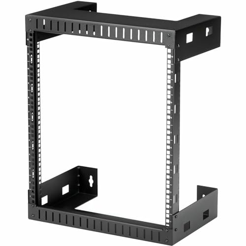 StarTech.com 2-Pfosten 12HE Heavy-Duty Wandmontage Netzwerk-Rack, 19" Open Frame Server Rack, 12" Tief, Wandmontage Daten-Rack für IT / AV / Patch Panel / Computer Geräte (RK12WALLO) von StarTech.com