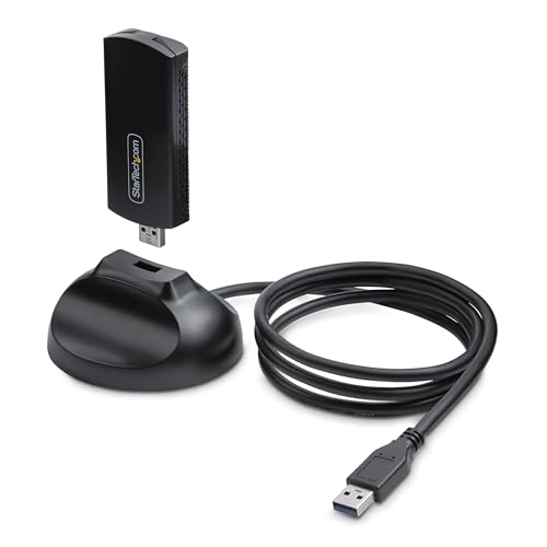 StarTech.com WiFi 6E USB 3.0 Adapter/Dongle, 5400Mbps Wi-Fi 6E für Windows 11/10, Tri-Band 2.4/5/6GHz WiFi USB Adapter von StarTech.com