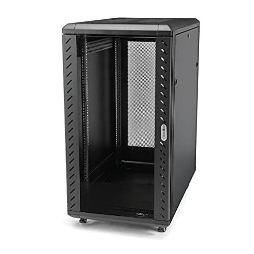 StarTech.com 4-Pfosten 18HE Serverrack/Schrank, 19" Daten-Rack/Schrank für IT-/Netzwerkgeräte, verstellbare Montageschienen von StarTech.com